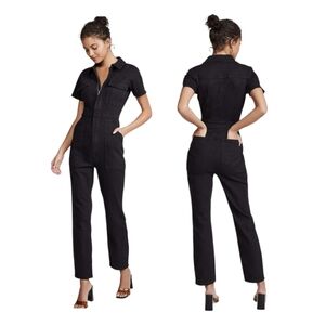 Good American Women's For For Success Utility Black Jumpsuit Size 2 (MED…